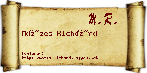 Mózes Richárd névjegykártya