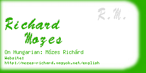 richard mozes business card